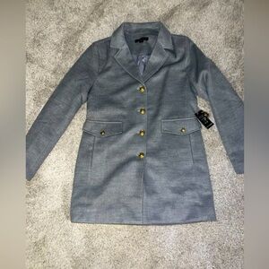 NWT Boston Proper Classic Tailored Coat W/ Gold Buttons in Gray Size 10 ($160)